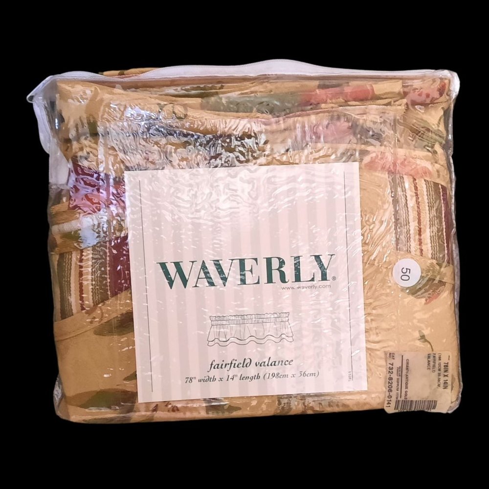 WAVERLY FAIRFIELD CHIANTI Double-Tier VALANCE, Antique Gold ~ New Old Stock, JCP